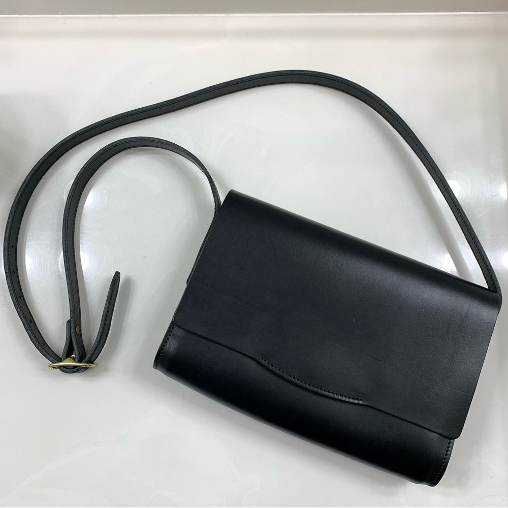 Loyal Stricklin black leather crossbody bag purse handbag